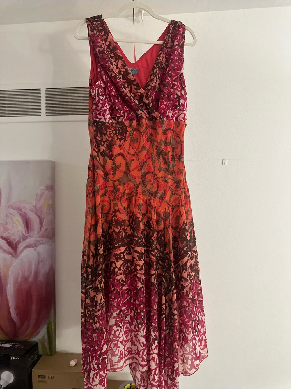 Rabbit Rabbit Rabbit Pink & Orange Printed V-Neck Maxi Dress - Picture 2 of 4